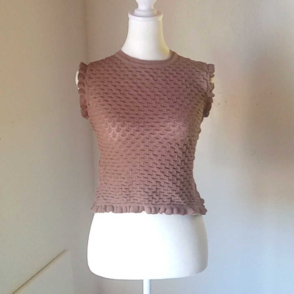 Moon River see through waffle texture shirt